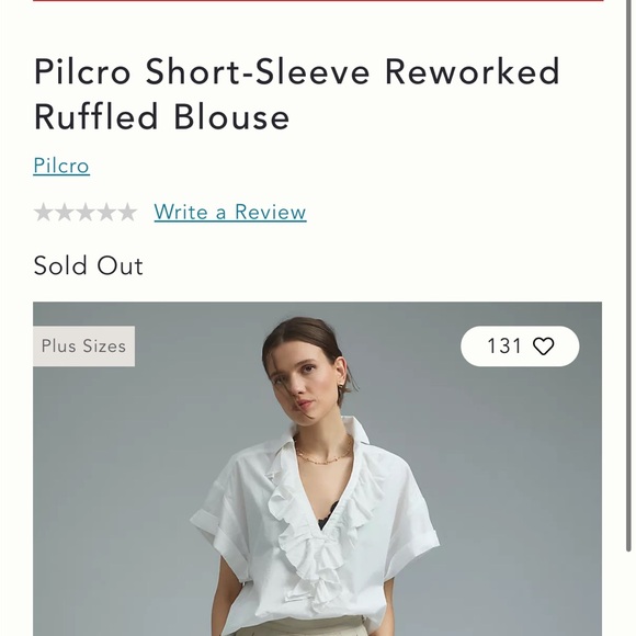 Pilcro Short-Sleeve Reworked Ruffle Blouse - Picture 9 of 9